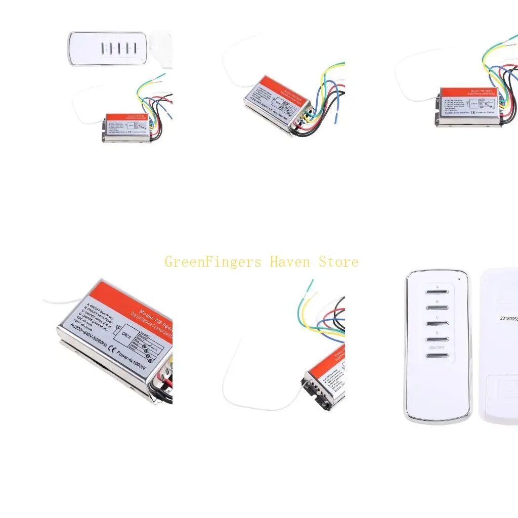 F68D AC 220V Digital Remote Control Switch 4 Ways ON/OFF Controller For Light Lamp