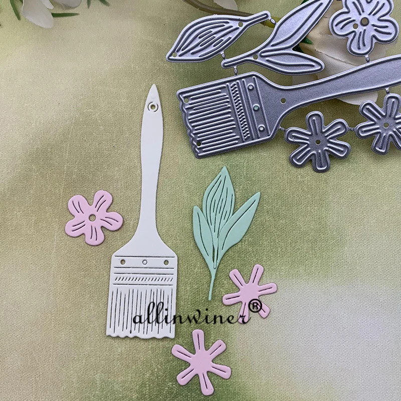 New Paint doodle brush Metal Cutting Dies for DIY Scrapbooking Album Paper Cards Decorative Crafts Embossing Die Cuts