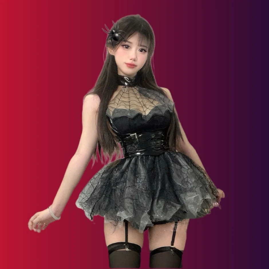 

Sexy Devil Costume Dr Set loween Bgo Bar Performance Stage Costume Women's Fairy Devil Outfit Polyester Material