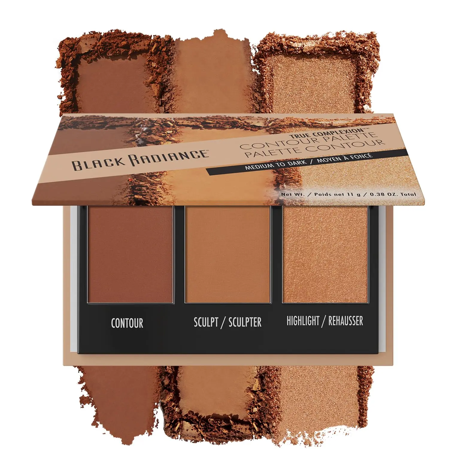 

Contour Palette for Medium to Dark Skin, Sculpt & Define with Blendable Powders, 0.38 oz