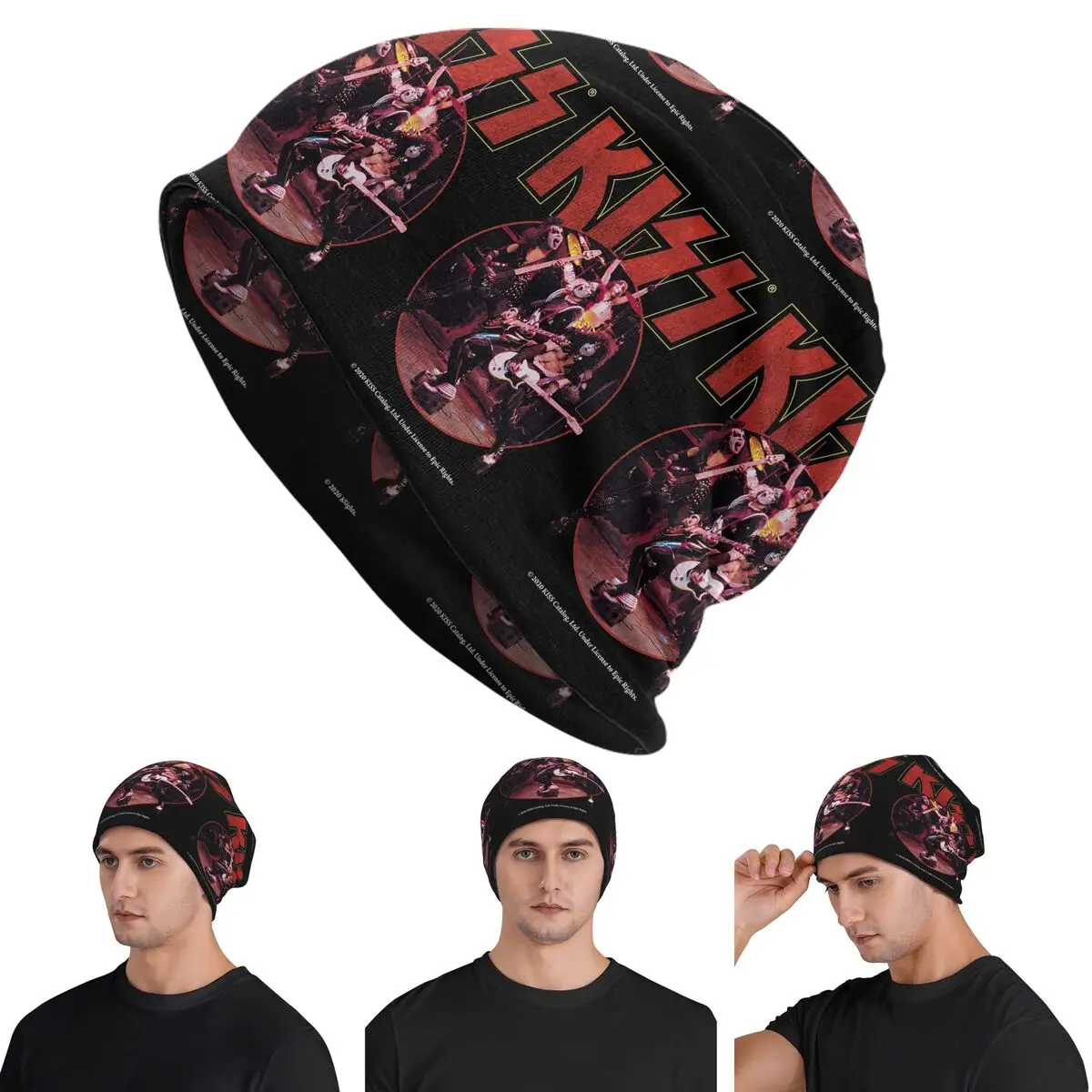 Kiss Band Warm Knitted Cap Fashion Bonnet Hat Autumn Winter Outdoor Beanies Hats for Unisex Adult