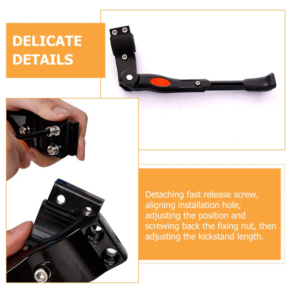 Aluminum Alloy Bicycle Kickstand Rack Anti Rust Material Easy Install Adjustable Length Fits Different Bikes Cycling Accessories