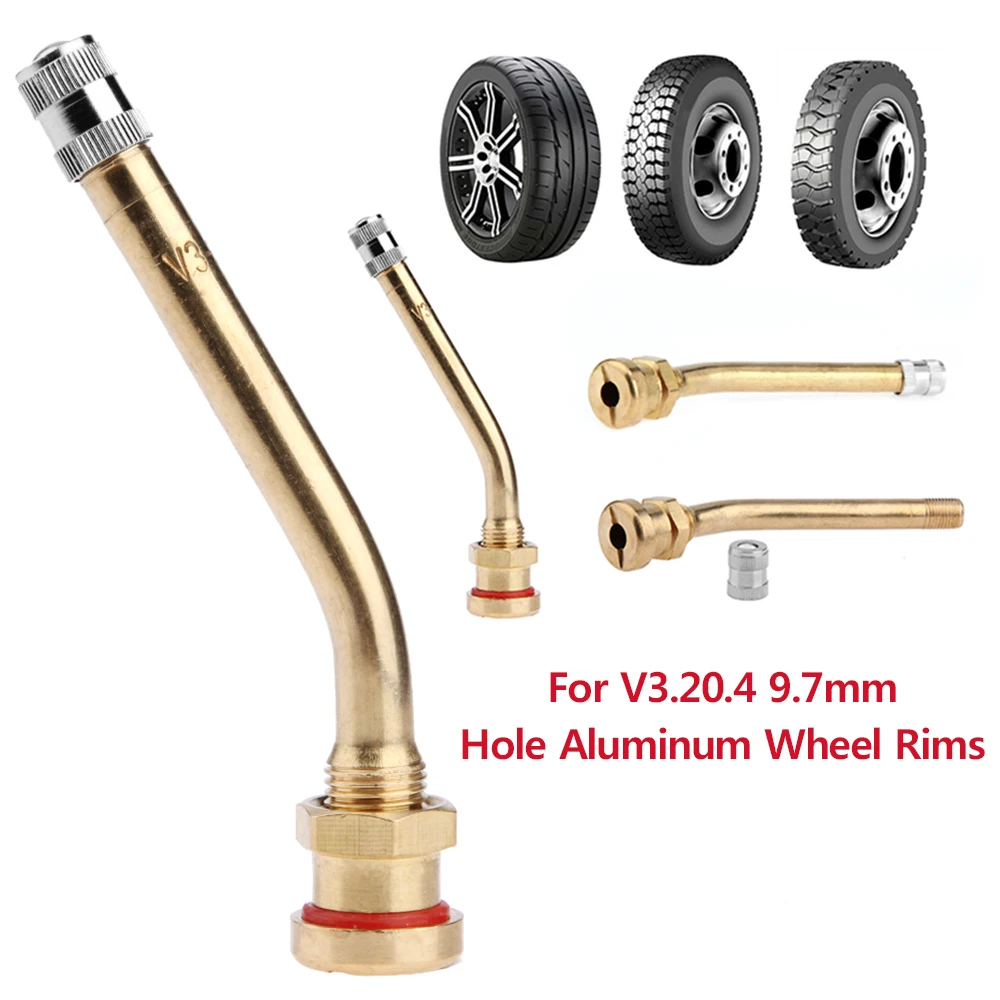 1/2Pcs Brass Truck Tire Valve Stem for V3.20.4 9.7mm Hole Aluminum Wheel Rims Applicable to Buses Minibuses Heavy Trucks