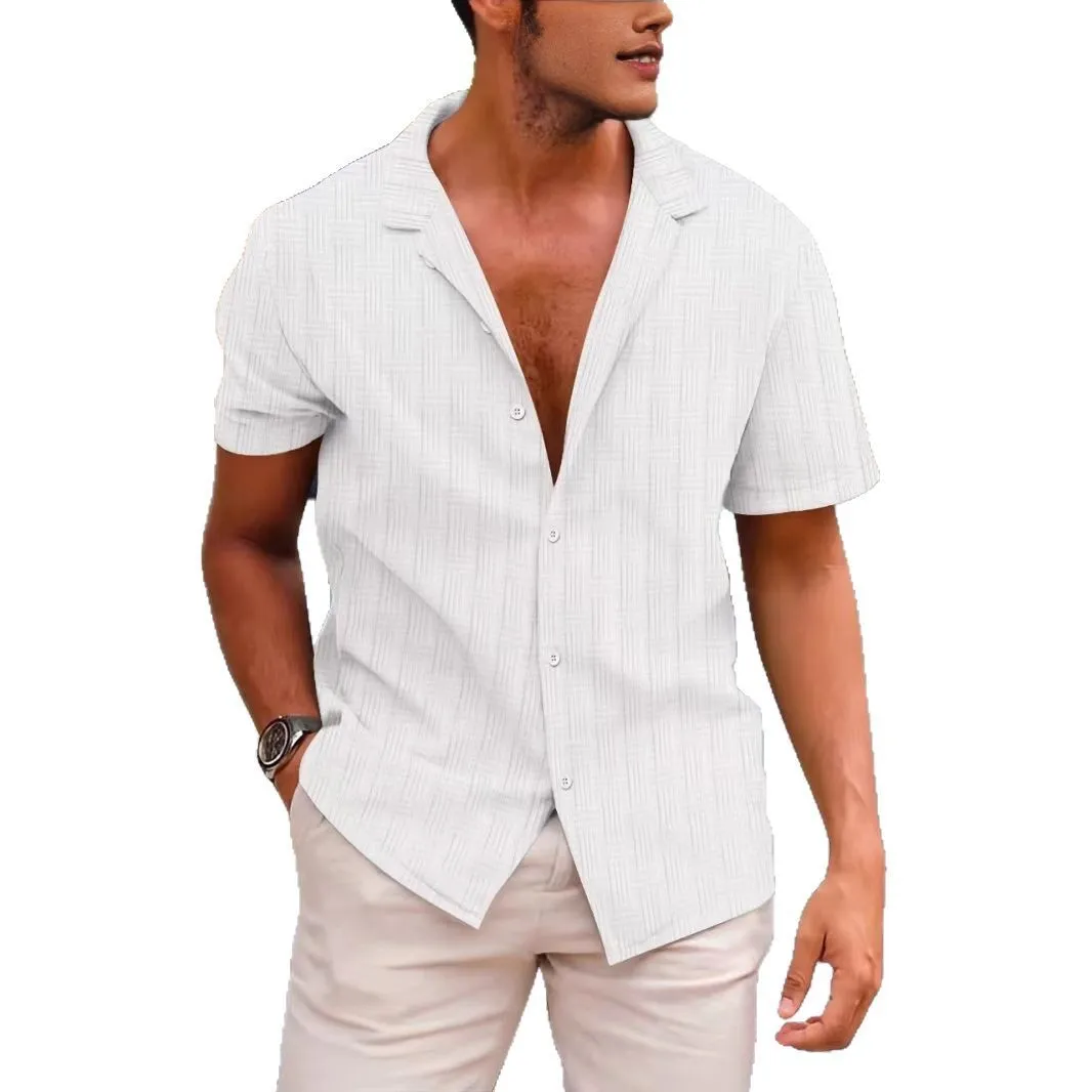 

Men's Cotton Linen irt ort Sve Button up Color Blo Slim Fit Iron Free Velvet Fabric Spring Autumn Wear for Youth