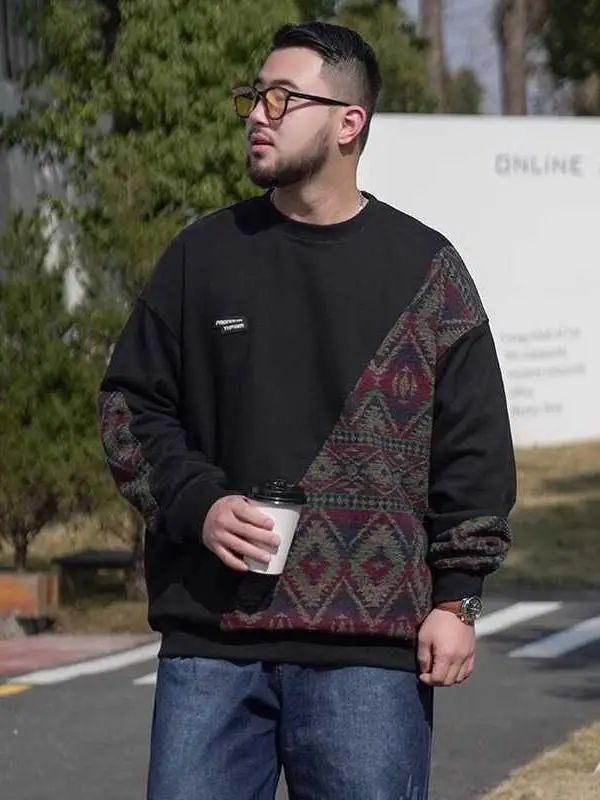 

Модная мужская толстовка больших размеров, повседневная, свободного кроя, с круглым вырезом, осенне-зимняя, удобная, из антибактериальной полиэстеровой ткани.