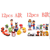 Anime 12Pcs PAW Patrol Ryder Marshall Chase Cartoon Cute Figure Pvc Model Toys Cute Collection Cake Decor Toys Childrens Gifts