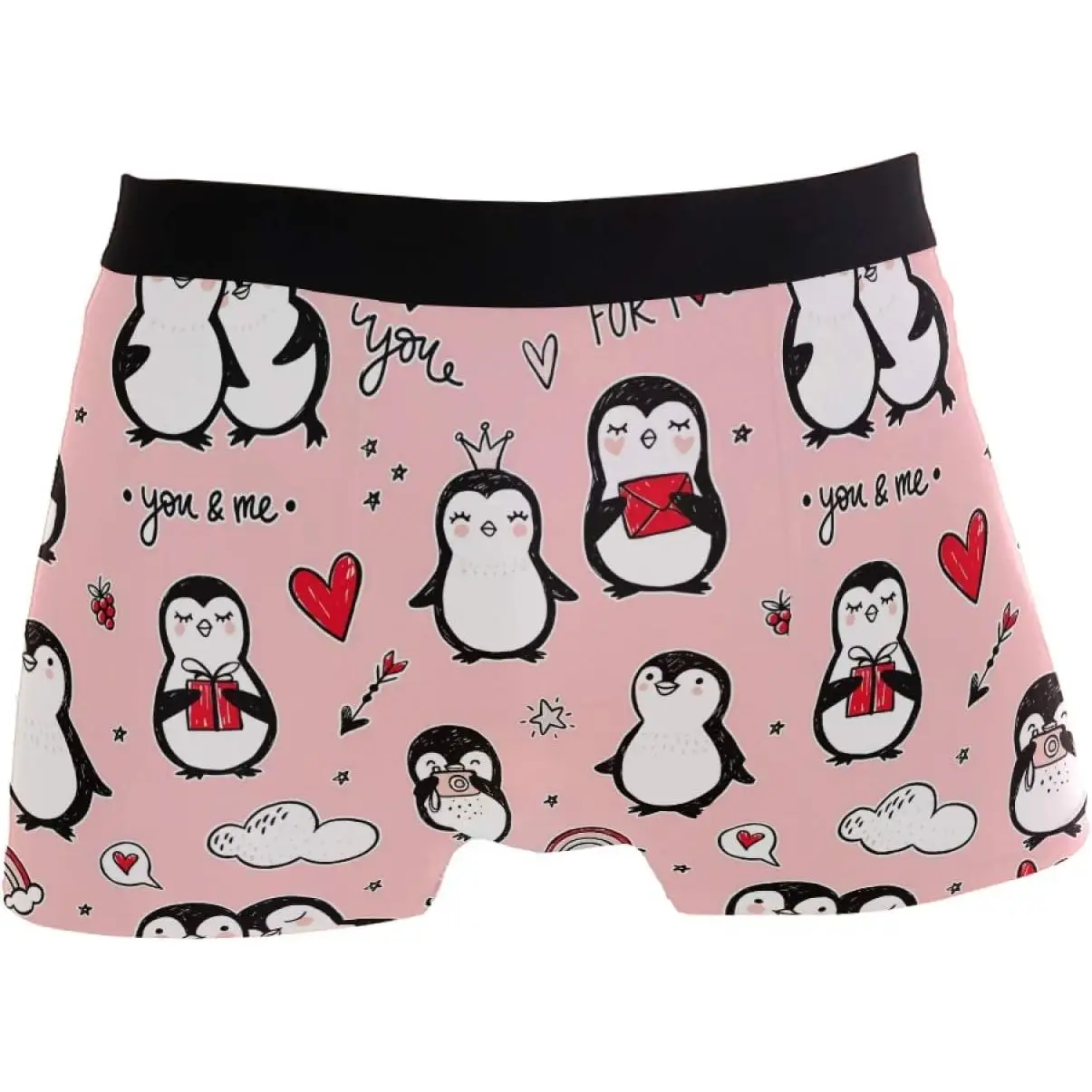 

Pink Penguin Mens Boxer Briefs Underwear Breathable Stretch Boxer Trunk with Pouch S-XXL Underwear with Moisture-Wicking Fabric