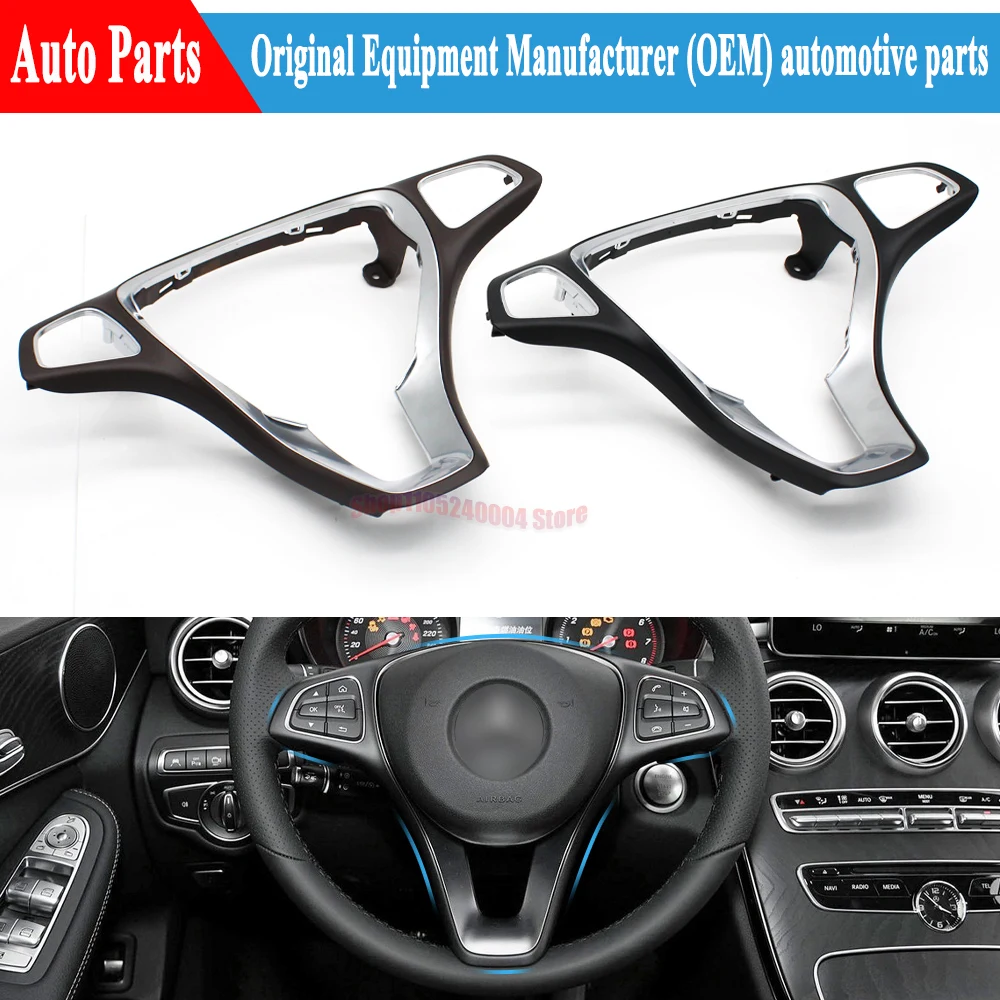 Car Steering Wheel Cover Trim For Mercedes Benz A B C CLA CLS Class W176 W246 W205 W117 W218 W213 C300 C63 CLS550 C180 C200 C260