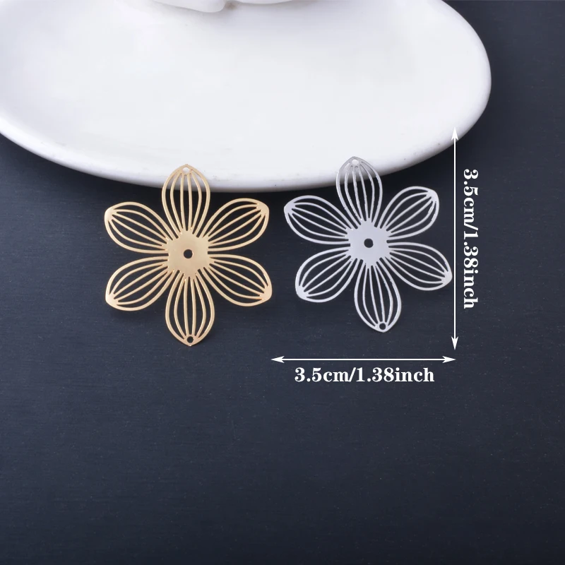 20 Stück AB9270 Messing-Schmuckanhänger, hellgoldene Blumen-Charms, bemalte Verbindungsstücke, Anhänger für DIY-Ohrringe für Frauen, Zubehör – Detail 4