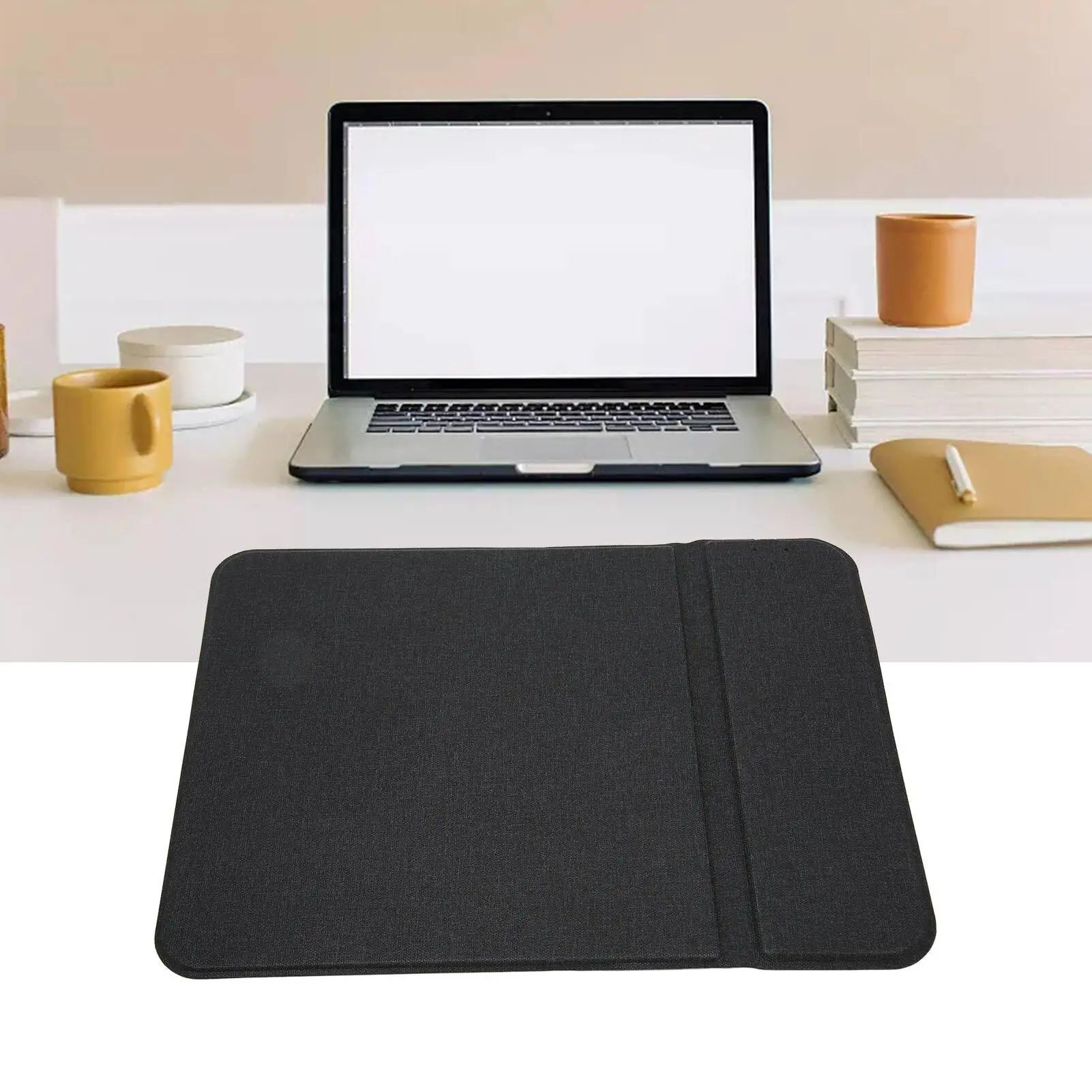 15W Fast Charging Qi Standard Mouse Pad - Anti-Slip Base for home Office, Black Gaming Mouse Mat