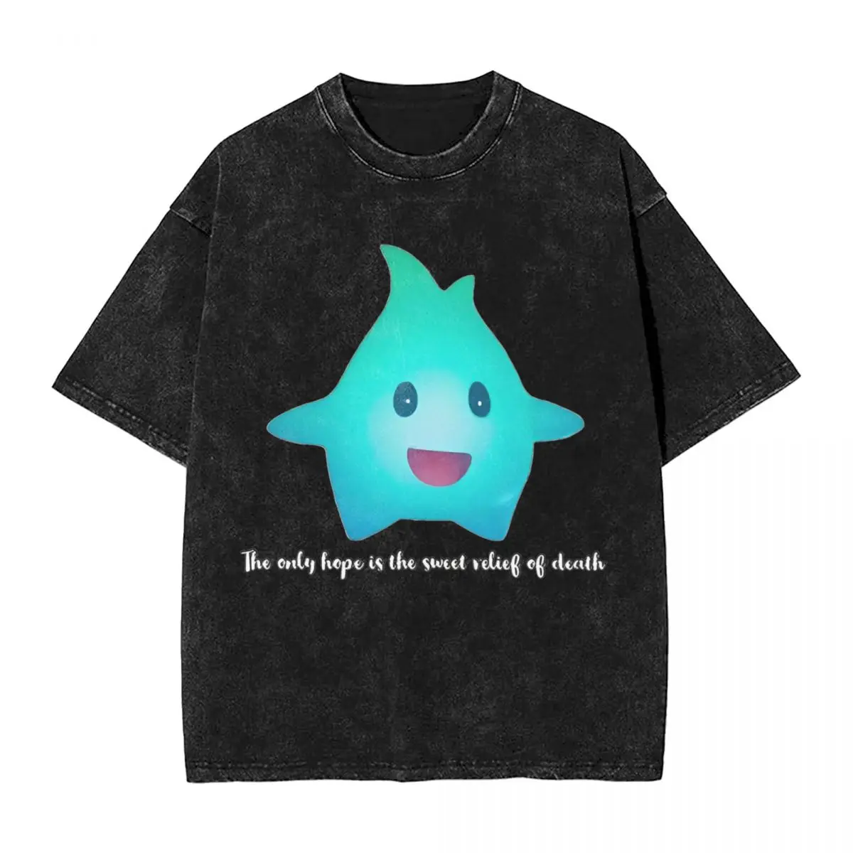 

Lumalee Washed T Shirts Streetwear T-Shirt The Only Hope Is The Sweet Relief Of Death Tees Men Cotton Oversize Printed Tops