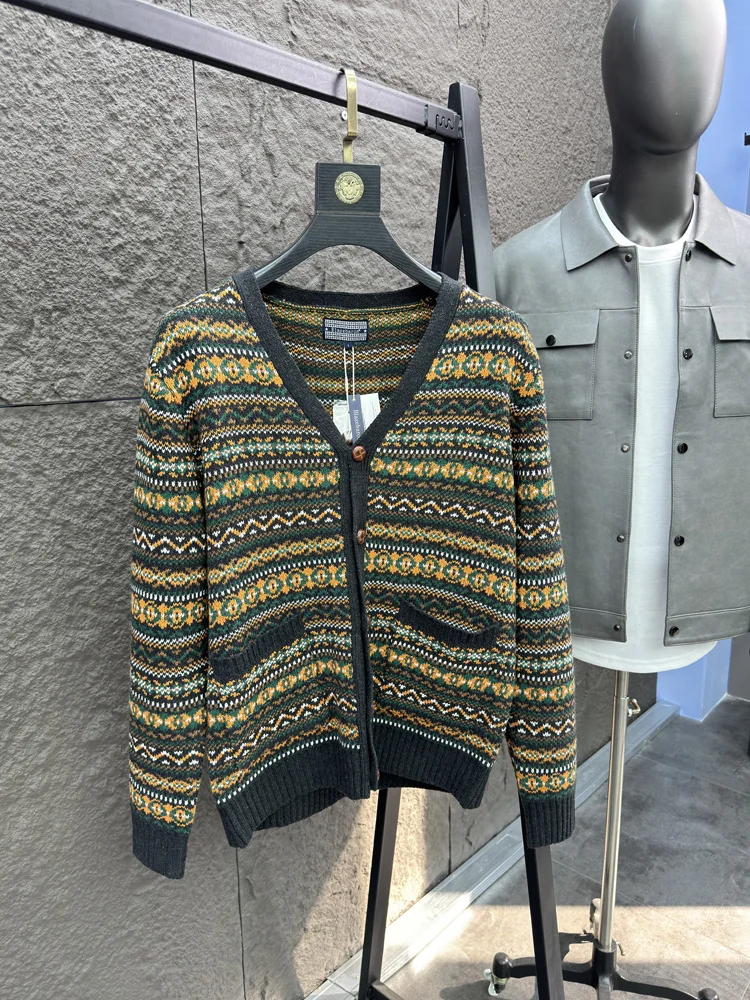 

Svip Thiened шерстяной свитер с v-образным вырезом, открытый кардиган, повседневный сарафан для пар, осенне-зимний теплый вязаный свитер для отдыха