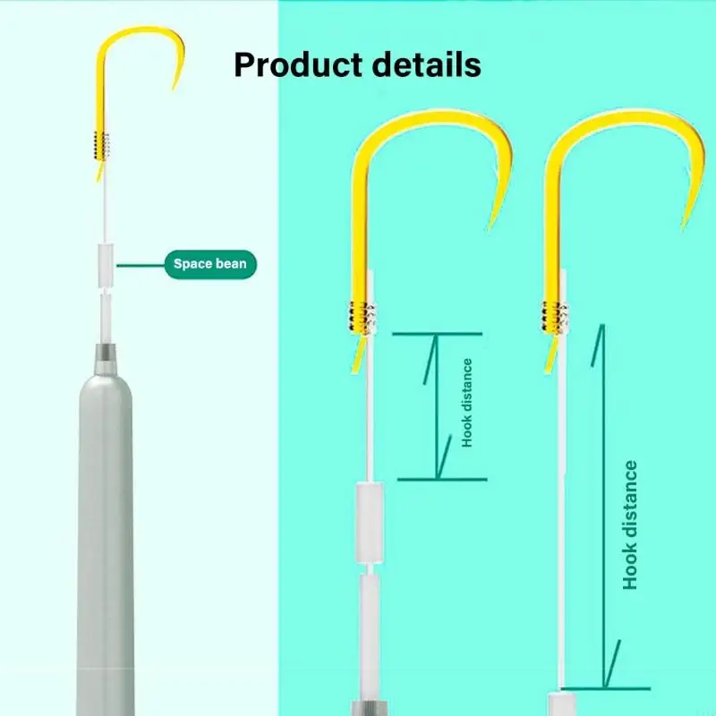 5pcs شائكة التعليق تعليق الصيد أصوات الشعر سحر صيد جاهزة لاستخدام ملحقات معالجة الصيد في المياه المالحة 157D
