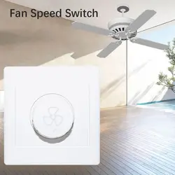 220V 10A Ceiling Fan Speed Control Switch Wall Button Dimmer Switch Adjustment Lighting Control