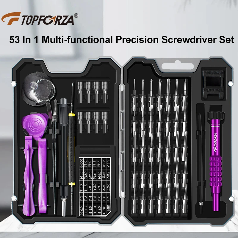 TOPFORZA 53 In 1 Precision Screwdriver Set Multi-functional Electronics Repair Tools Kit Magnetic Driver Kit