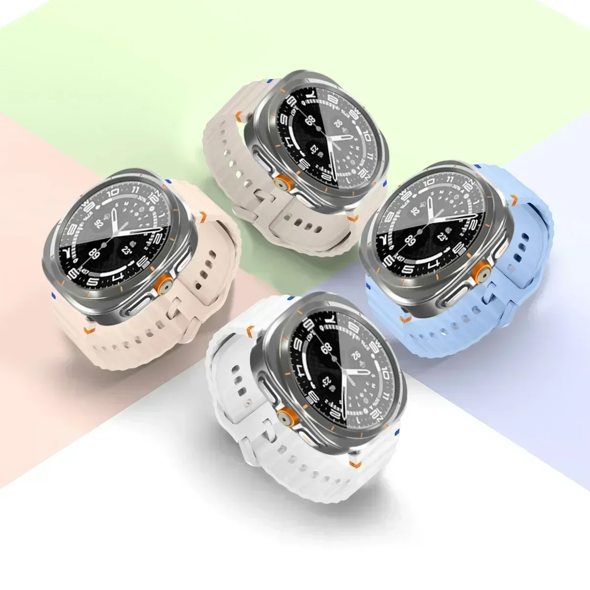 Samsung Galaxy Watch Ultra 用のウルトラケース + バンドに変更 Galaxy Watch 7 6 40mm 44mm 強化ガラススクリーンプロテクターにアップグレード