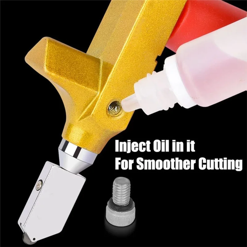 ABPR-DIY Glass & Mirror Cutting Hand Tool, Dual-Purpose Tile Cutter Breaker With Oiling Hole For Home Use