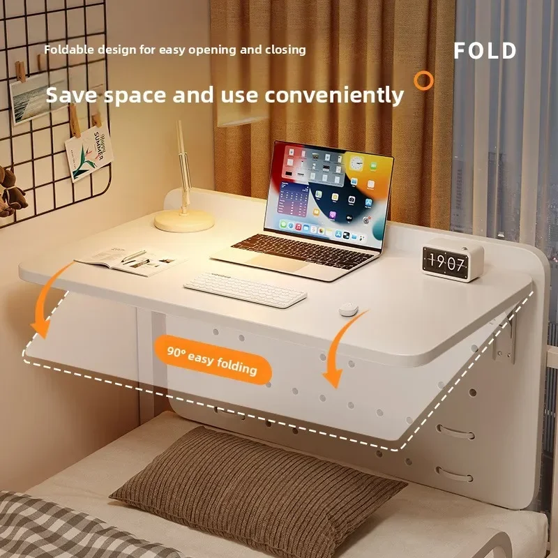 Computer desk College student dormitory bed Foldable suspended bunk study desk Side hanging small table