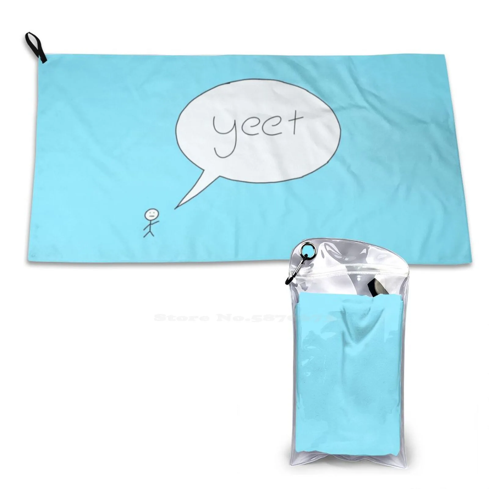 Yeet Soft Towel Quick Dry Beach Towel Funny Joke Stick Figure Yeet El Edgy Simple Memes Christmas Festive Stupid Dead Meme