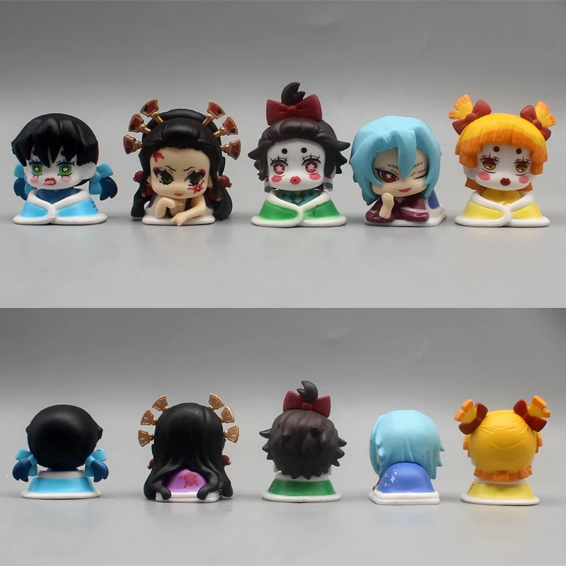 

Anime Daki Mini Doll Demon Slayer Tanjirou Action Figure 5.5cm Kamado Nezuko Zenitsu Inosuke Hasibira Figure PVC Collectible Toy