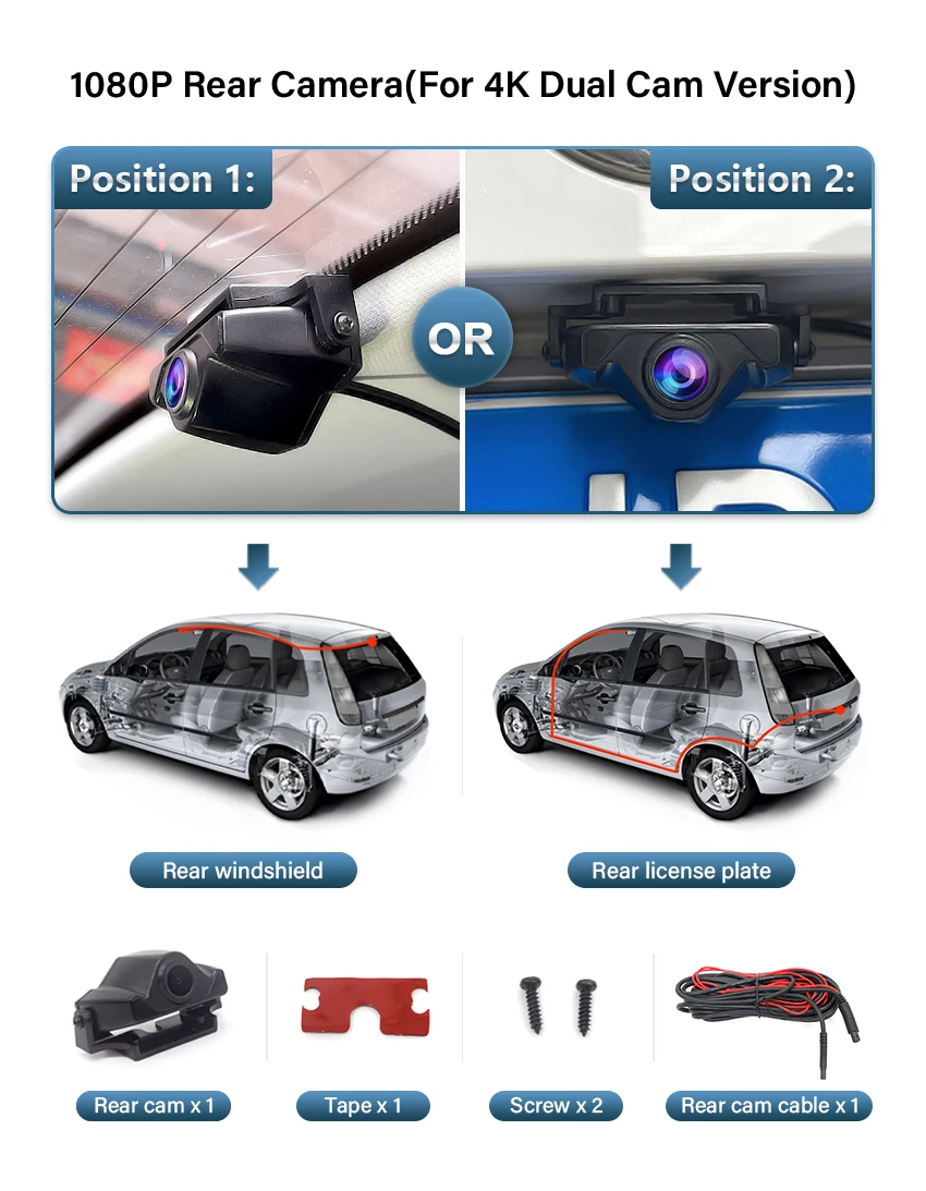 Für Volkswagen VW Tiguan (Mk2) 2016 2017 2018 2019 2020 2021 2022 2023 2024 Versteckte 4K UHD 2160P Wifi Auto Dvr Dash Cam Kamera – Detail 24