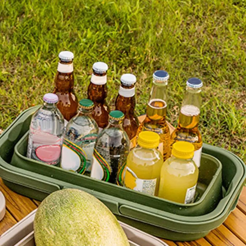 Cesta de Picnic plegable con tapa, cesta de Picnic portátil, cesta de Picnic portátil antifugas, cesta de Picnic aislada