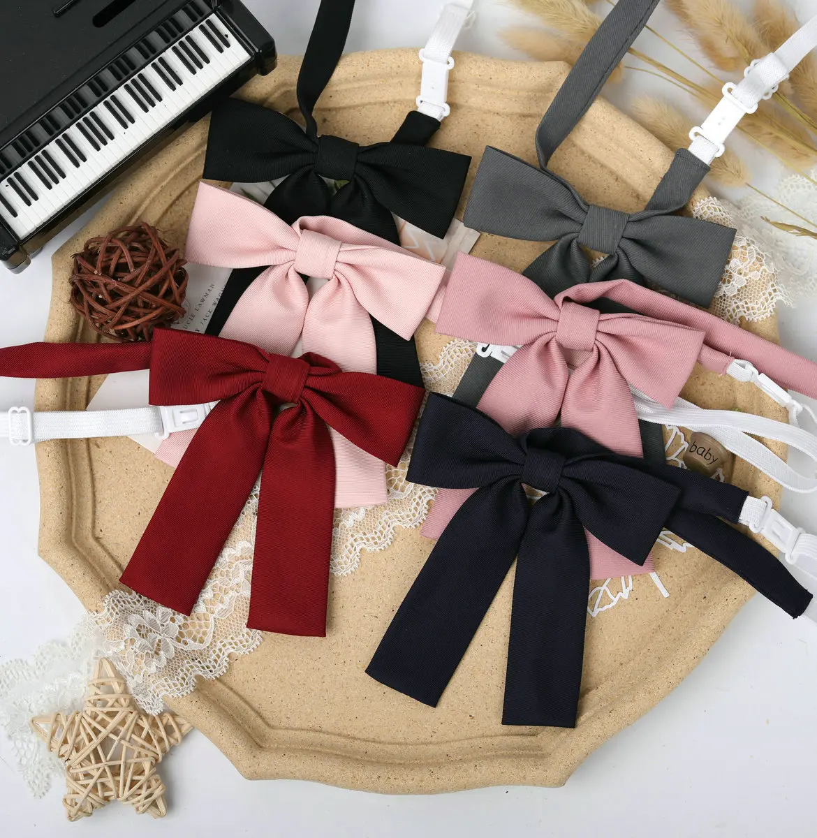 Ladies Solid Bowtie Fashion Bow tie For Women Uniform Collar Butterfly Bow knot Adult Pink Bow Ties Cravats Girls Red Bowties