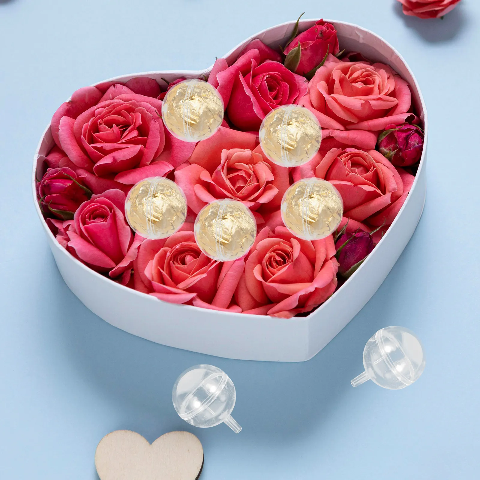 100 Unidades de Porta Bombones Transparentes de PP, Vasos para Trufas, para el Día de San Valentín, Empaque Elegante para Ramos de Chocolate y Flores