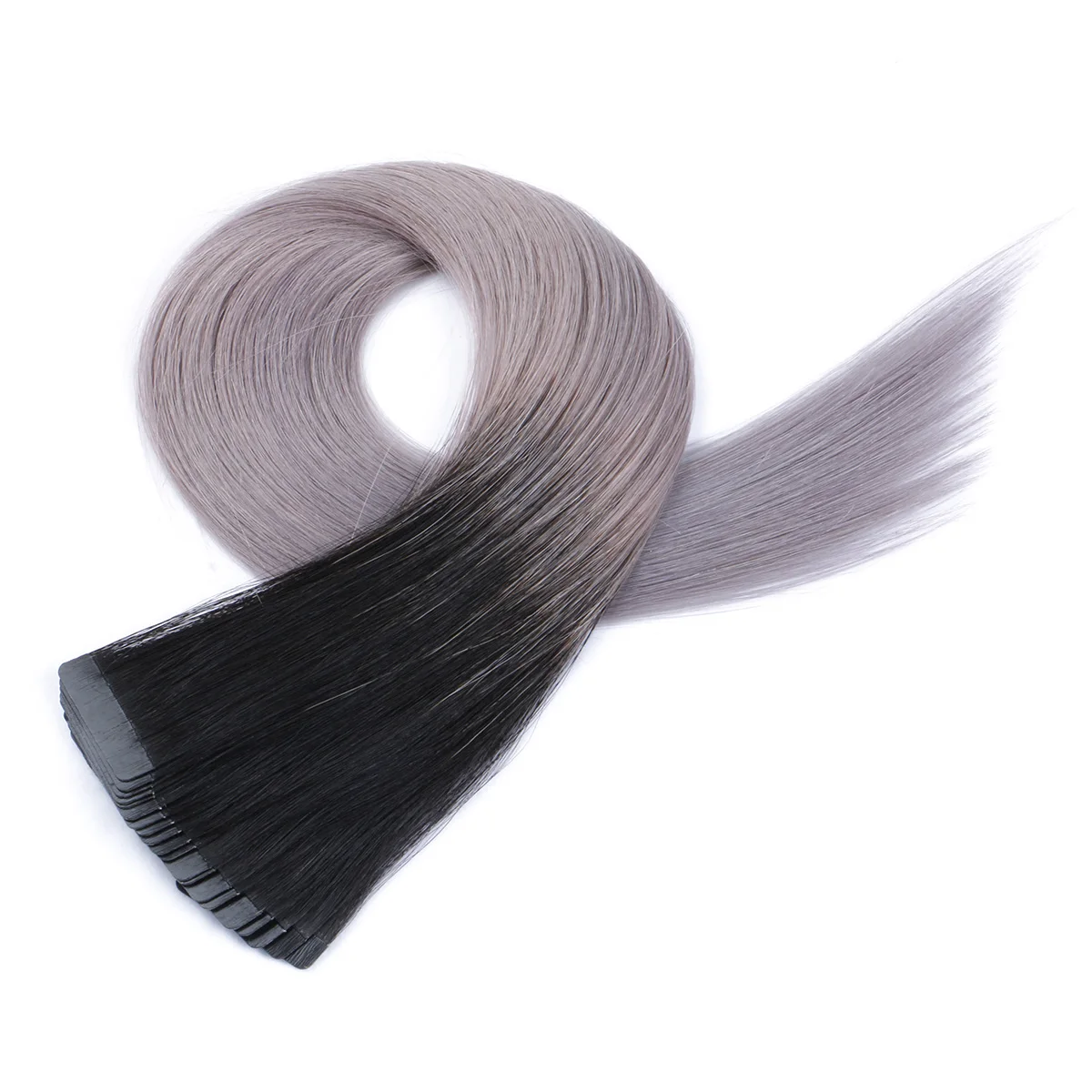 Ombre Ash Blonde Natural Tape In HumanHair Extensions Skin Weft Hair Extensions Adhesive Invisible Real Straight For Black Women