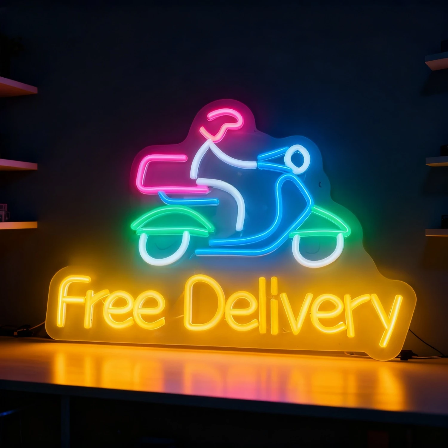 Free Delivery Neon Light Dimmable Wall Light Takeout Restaurant Decor Neon Sign bar Snack Store Front Food Cart Reception Lamp