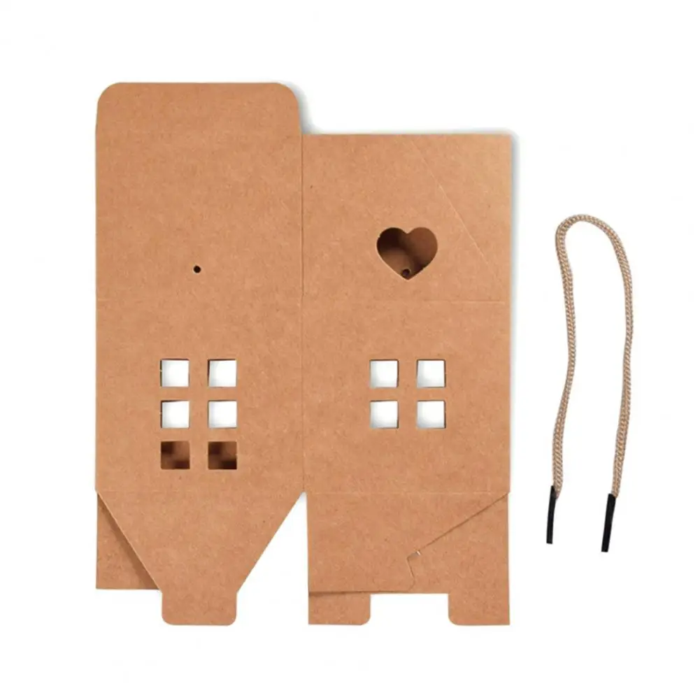 Decorative Gift Boxes for Weddings 10pcs House Shape Cardboard Candy Boxes with Hollow Window Portable for Small for Candies