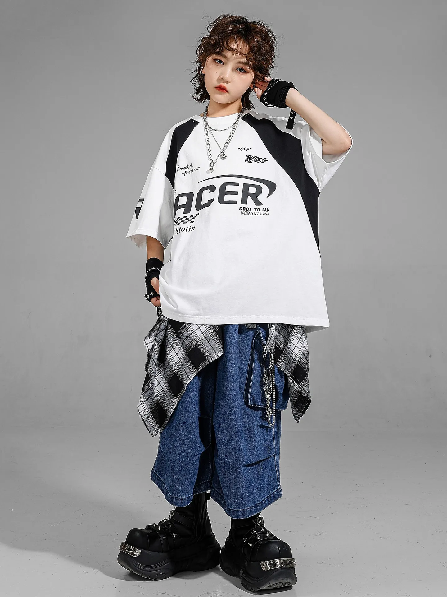 2025 garçons danse de rue Hip-hop vêtements de danse Jazz danse Costumes haut blanc bleu Shorts costume scène tenue défilé porter DQL11063