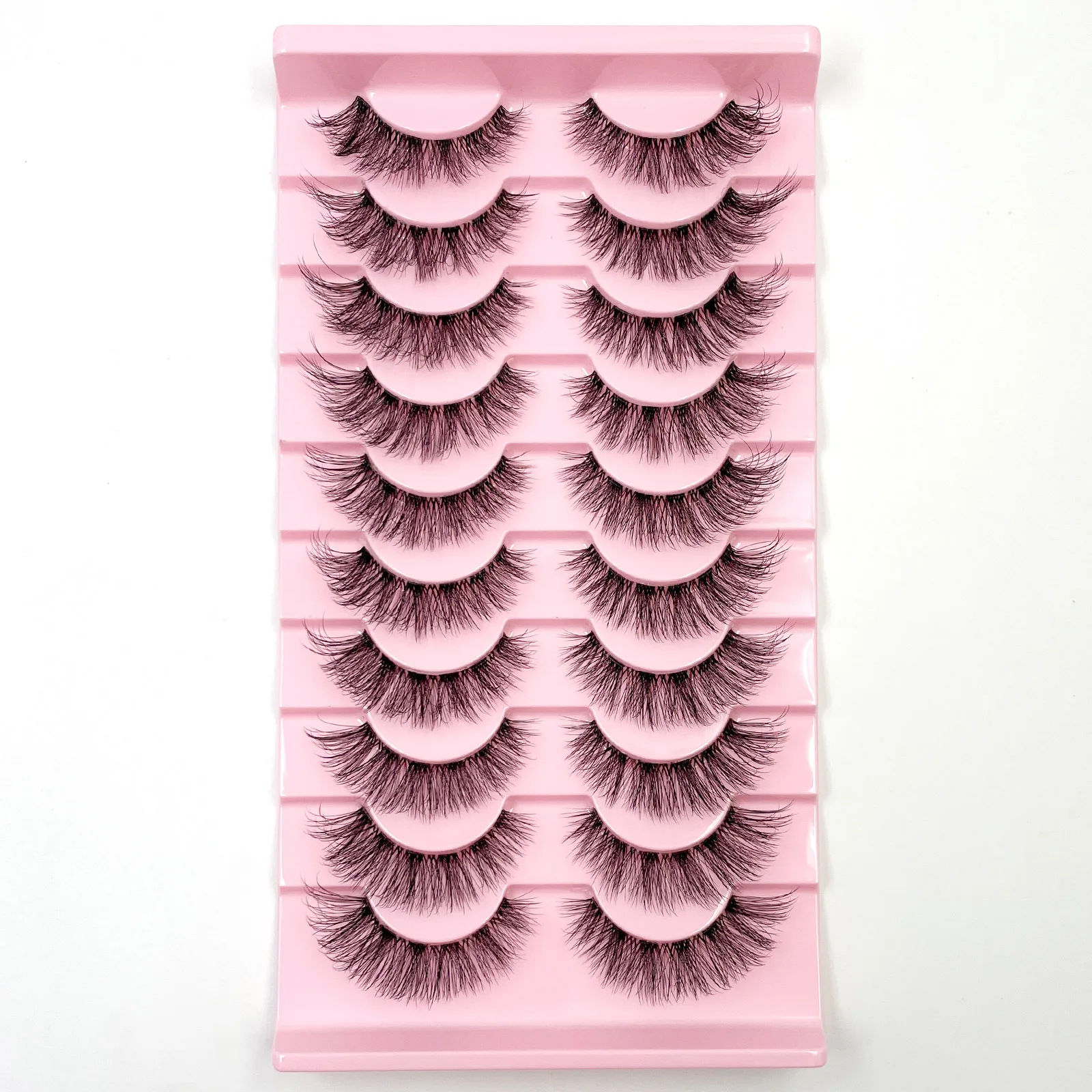 E‑47 False Eyelashes 10 Pairs Strip Lashes Thick Fluffy Crisscross Makeup Eyelashes 12‑13mm for Daily Party Cosplay