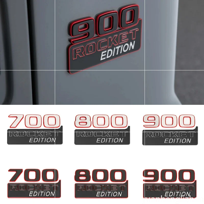 New Color Blocking Car Badge 700 800 900 ROCKET Logo ABS Side Fender Trunk Body Emblem refit Sticker For G Series W463 W464