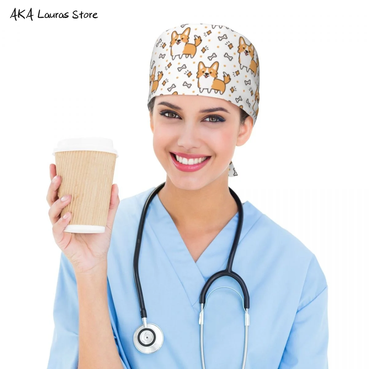 Nette Welsh Corgi Pflege Zubehör Peeling Hut Chirurgie Kappe Zahnarzt Tier Labor Kappe Peeling Kappe Anästhesie Peeling Kappe