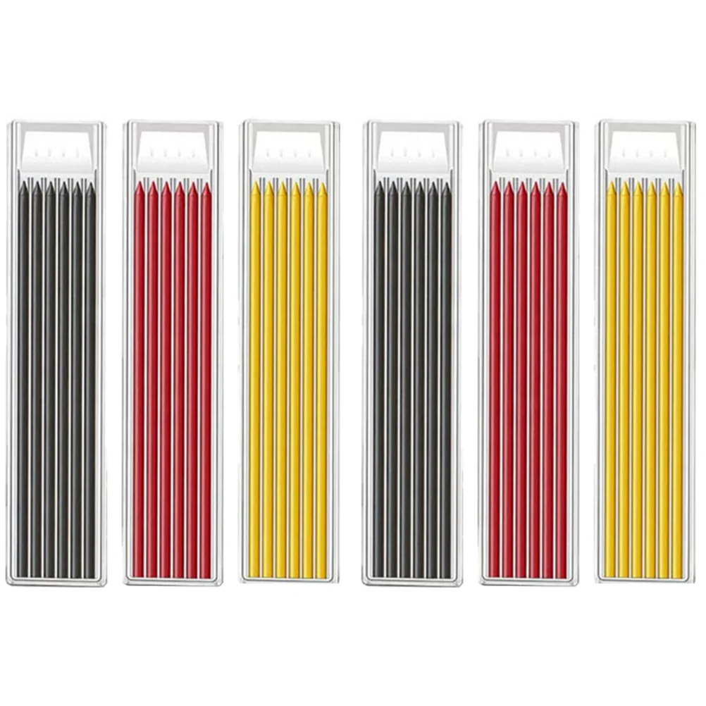 

36 Pcs Multifunctional Blackboard Construction Pencils Refills for Carpenter Stripe Lead Deep Hole Work