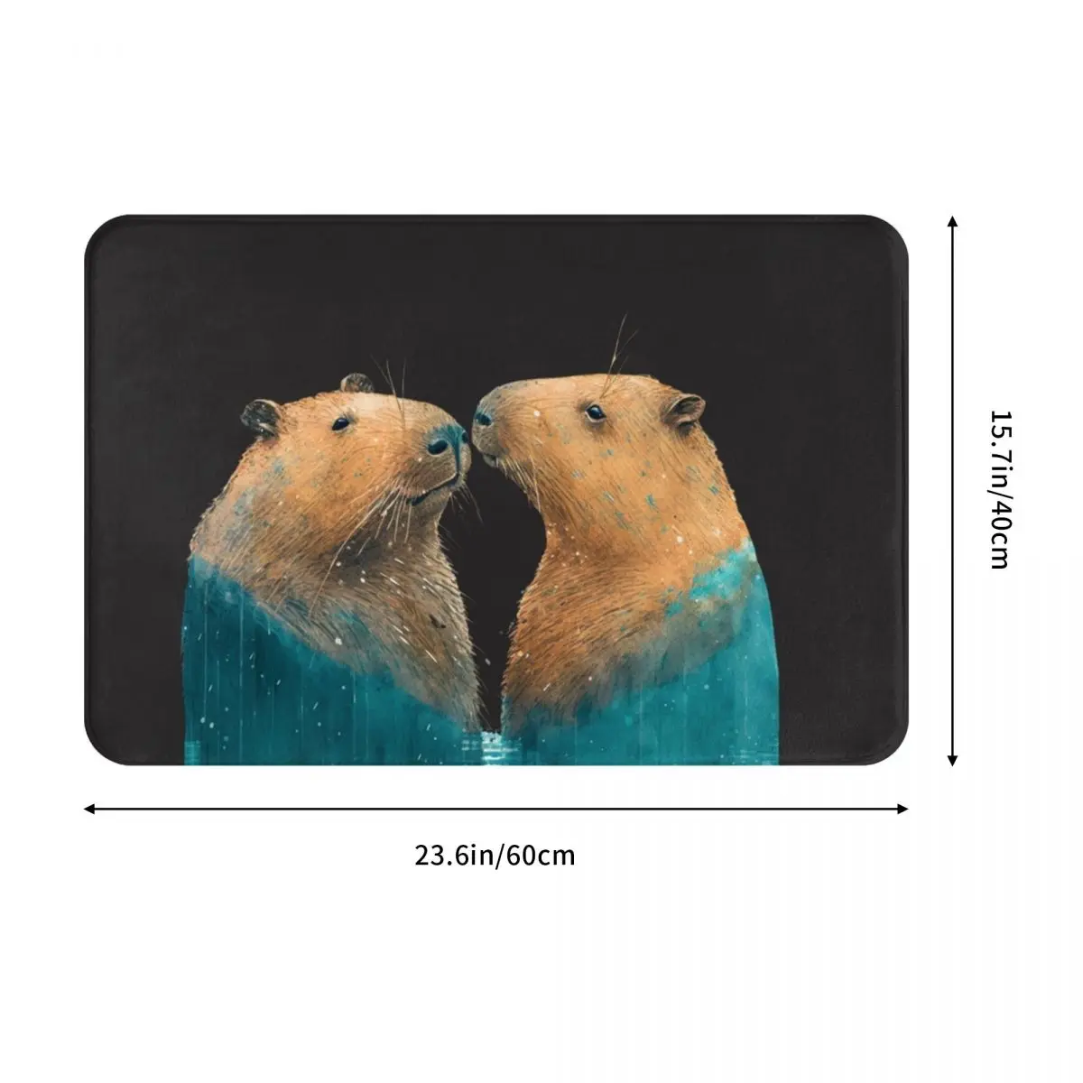 Cute Capybara Drawing Doormat Washable Carpet Rug Kitchen Entrance Home Floor Mat for Living room Footpad Mats