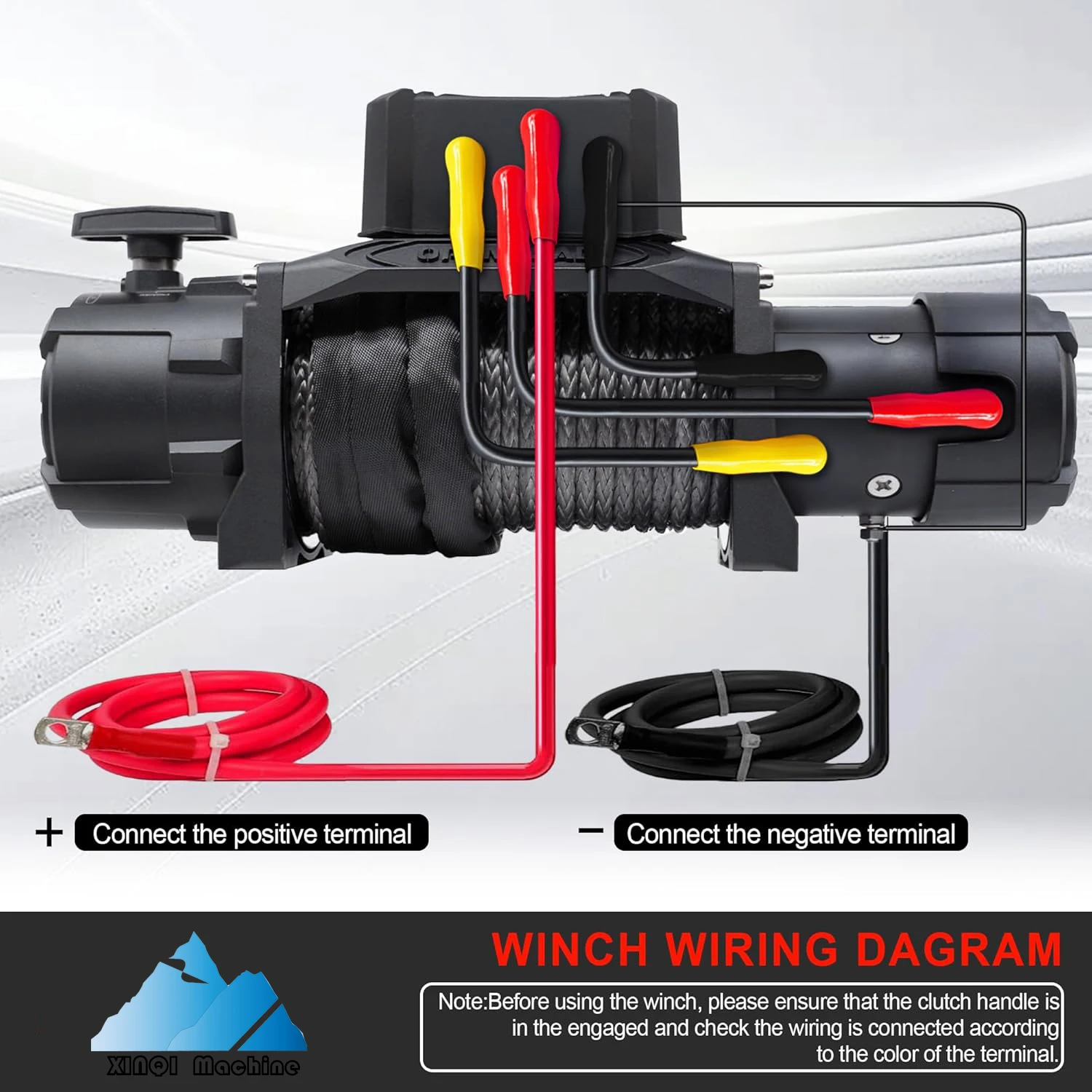 XINQI 12000 LBS Winch With Synthetic Rope and 2 Wireless Remotes - Panther Series 3S