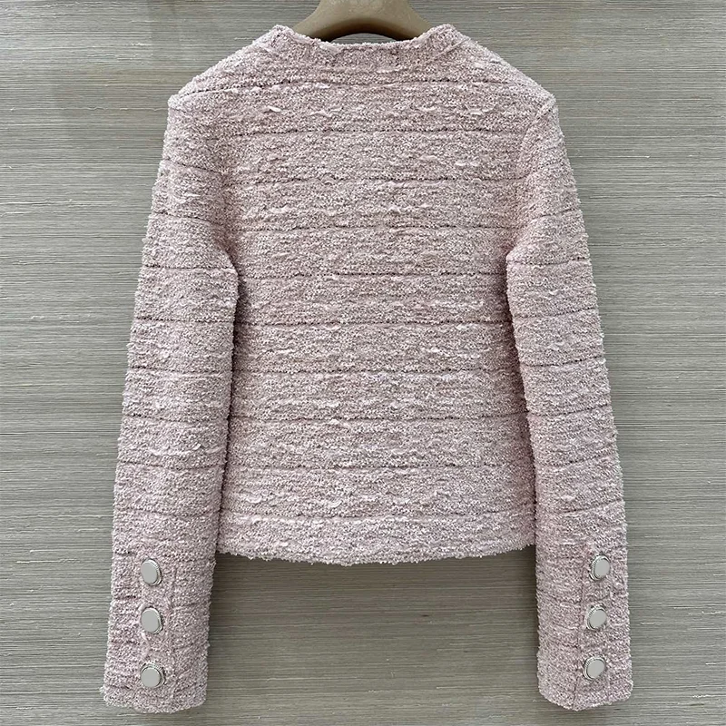 Hoogwaardige herfstvest voor dames met meerdere metalen knopen, zacht en zacht, populaire luxe kleding 251013107