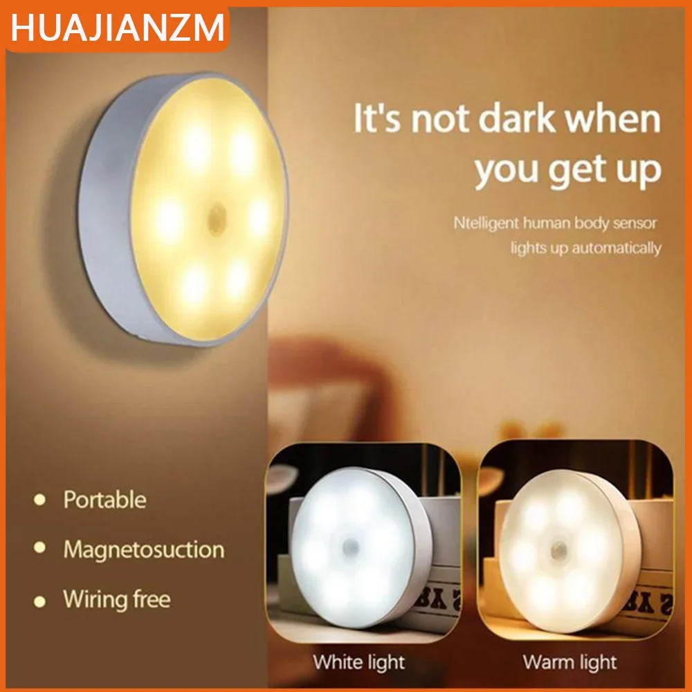 

1pc Motion Sensor Night Light - Wireless LED Detector Lamp for Bedroom, Staircase, Closet, and Room Decor