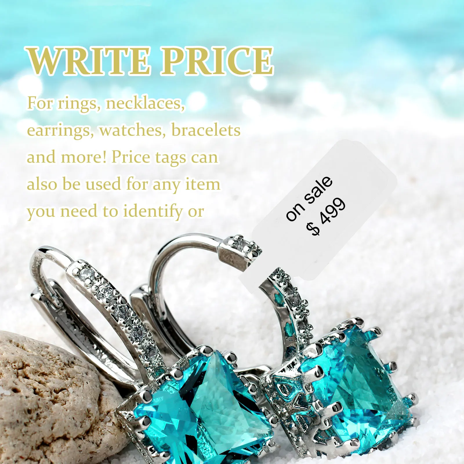 

1 Roll White Jewelry Identification Labels Adhesive Tags For Bracelets Rings Necklaces Writable Price Tags Sticker Label Rolls