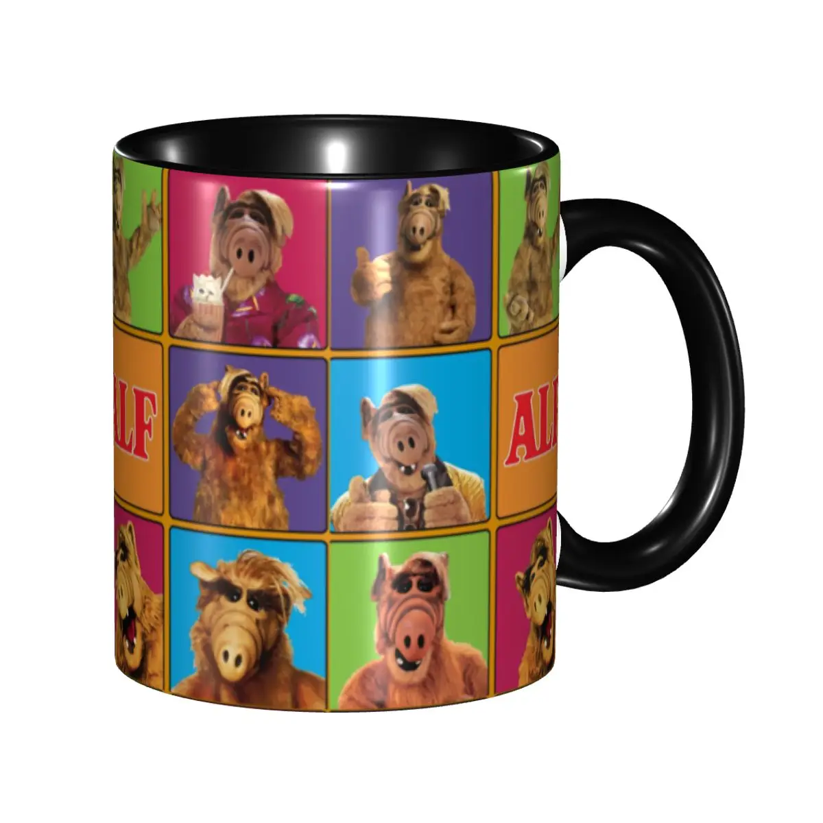 Alien Life Form Multiple Squares Mugs Custom Alf Ceramic Coffee Mug Creative Gift