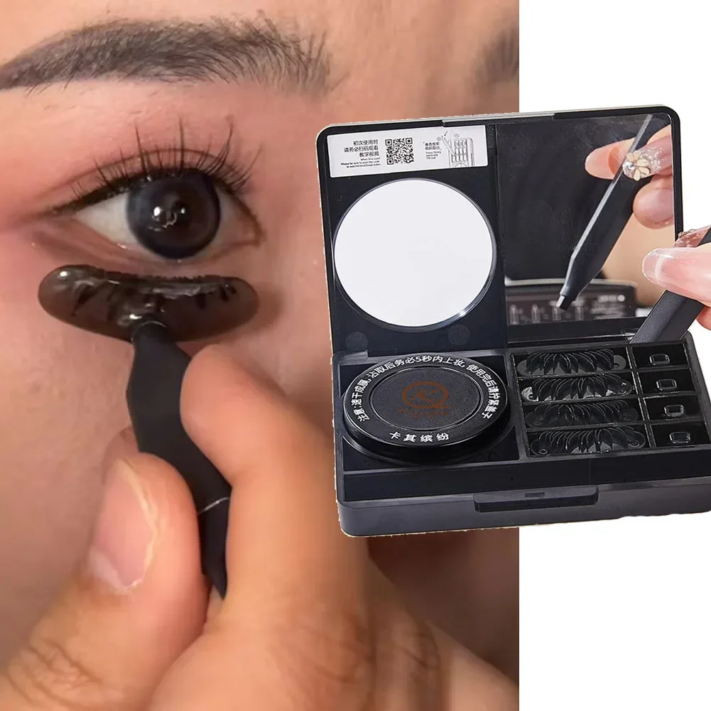 Waterproof 3 in1 Eyeliner Eyes Makeup Stamp Portable Lasting Smudge-Proof Stamp Ultra-Fine Natural Lower Eyelashes Makeup Tools
