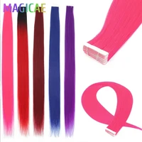 26 pulgadas 20 piezas cinta rosa elegante en extensiones de cabello liso Rubio ombré SP12/16/613 pelo sintético de alta temperatura 50 gramos/lote