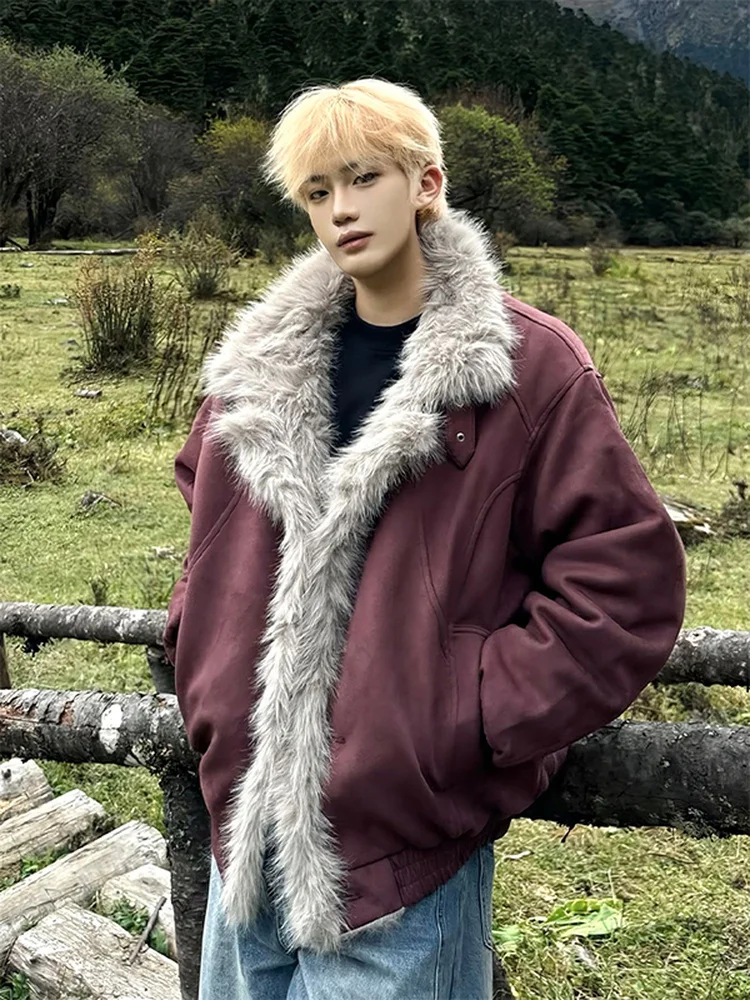 

Модная утепленная мужская куртка в американском стиле, осенне-зимняя новинка, хлопковое пальто с отложным воротником, универсальная стильная верхняя одежда