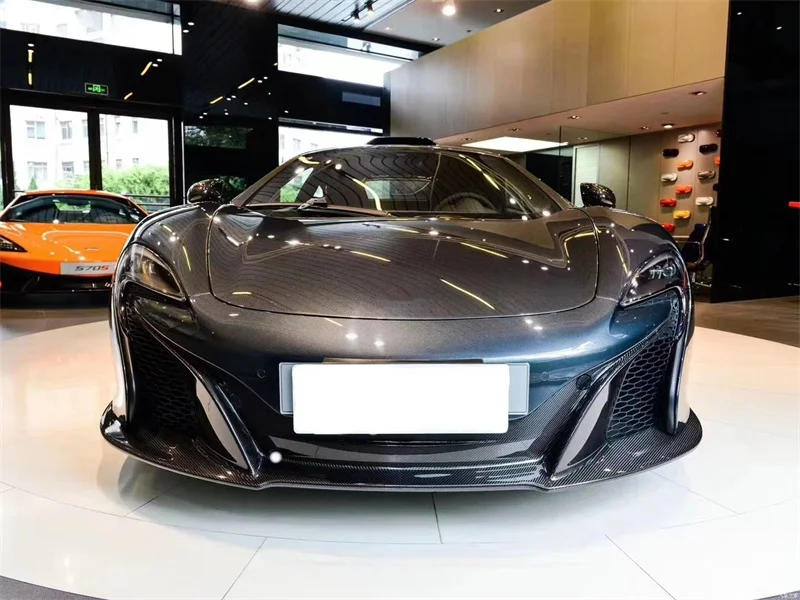 

Used for McLaren 650S Upgraded Carbon Fiber DMC Style Front Lip Bumper Lower Lip Body Kit