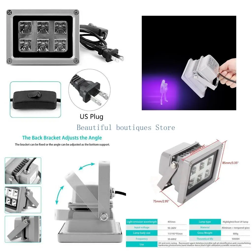 U4LF Resin Curing Lamp Suitable for 3D Printer Photochemical Catalysis Physiotherapy