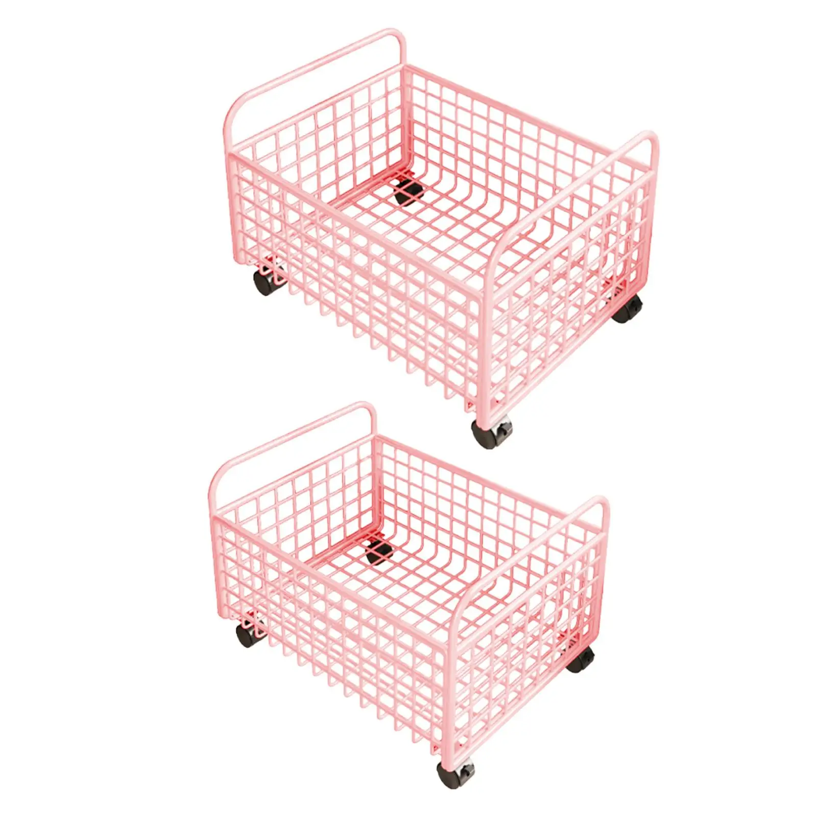 Rolling under Desk Book Storage Basket, File Organizer with Wheels for Bookshelf, Magazines, Bedroom And Office.