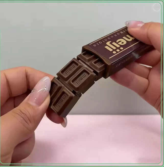 

NEW Fidget Toy Meiji Simulated Chocolate Bendy Snap-And-Play Stress Relief Jp Style Keychain Pendant Funny Gifts Hanging Ornamen