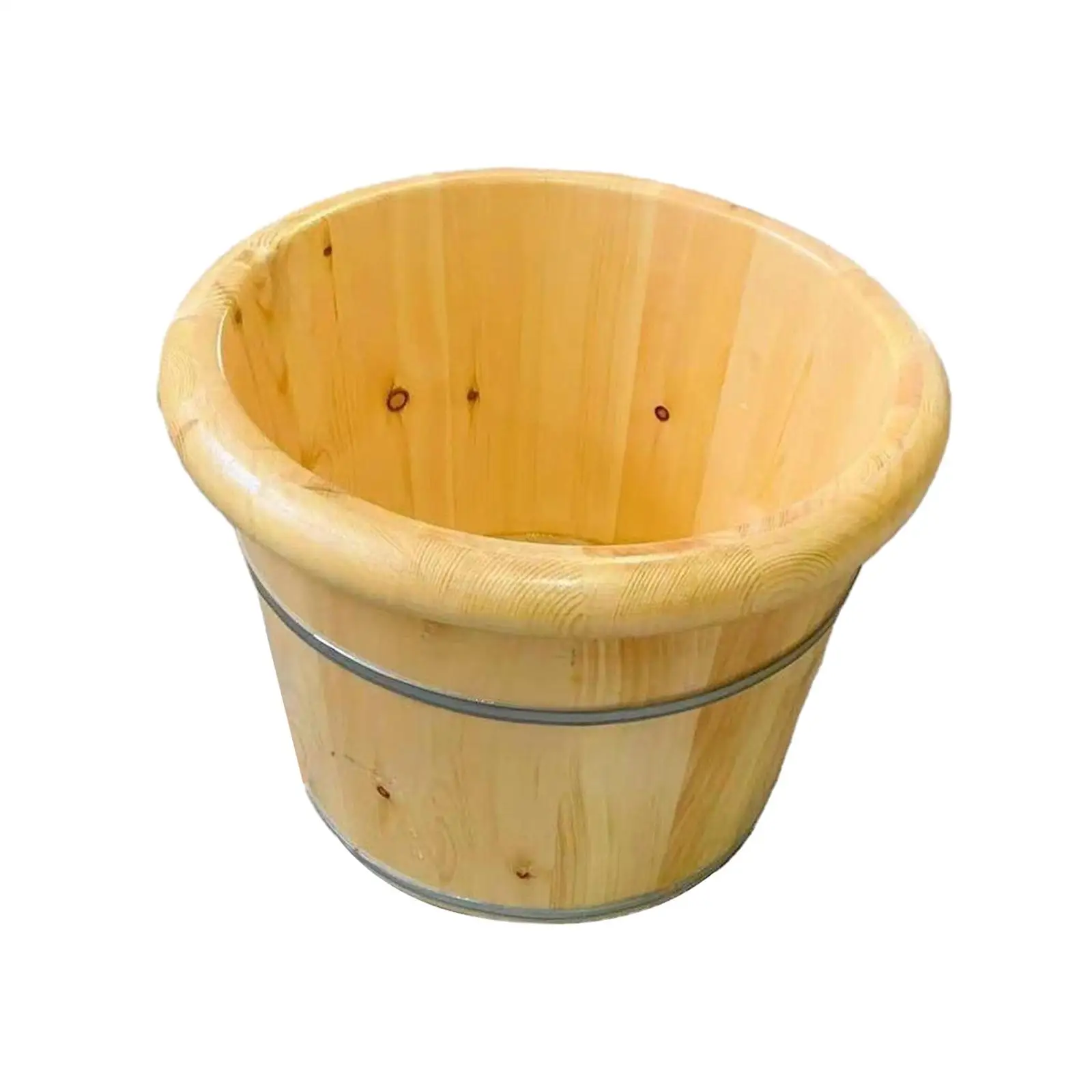 Wooden Foot Soak Tub with Pedicure Basin for Outdoor Sauna Bathroom Use